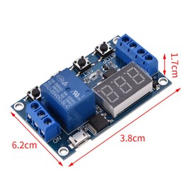 DC 6-30V Digital LED Relay Board Cycle Timing Circuit Switch Timer Delay Trigger Module Micro USB 5V