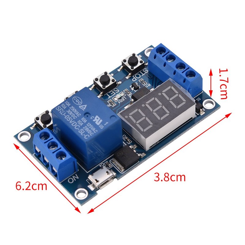 DC 6-30V Digital LED Relay Board Cycle Timing Circuit Switch