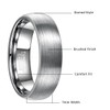 Nuncad Men’s Ring, Silver, Tungsten, Polished Upper Layer, 7/6mm Wide,