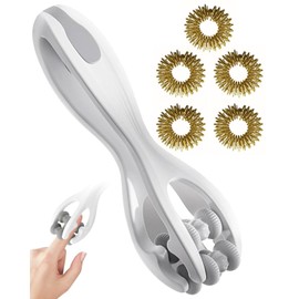 JUKOTA 1pcs Hand- und Fingermassagegerät,5pcs Finger Massagering,Finger Massage Roller, Massageball mit Griff Körper, Muskel Entspannen Massagegerät,Doppelseitiger Massageroller für Arthritis