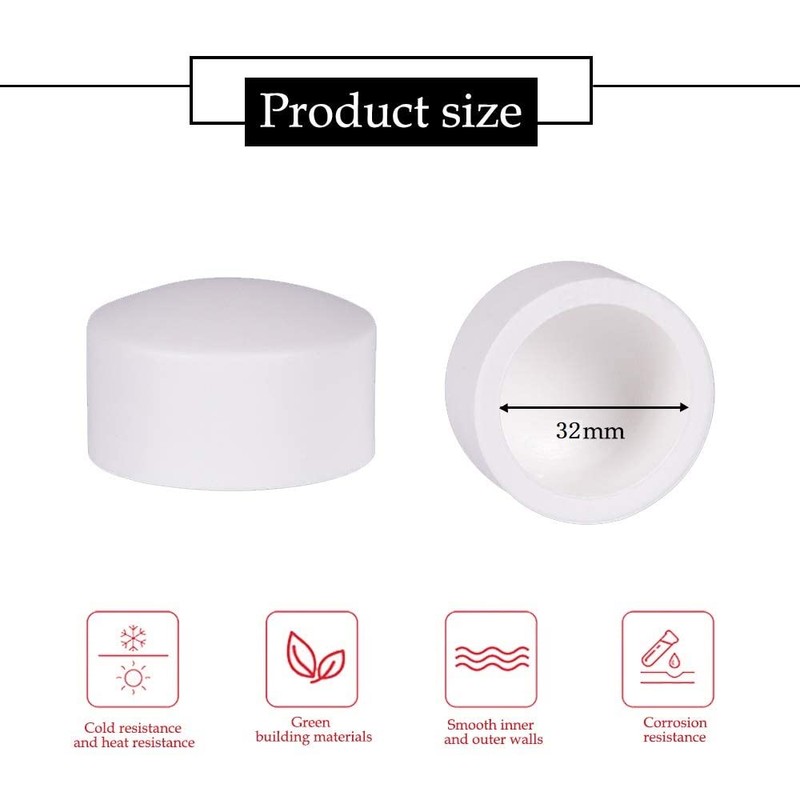 YOFASEN Water Pipe Fittings White PVC Slip End Caps Cover,