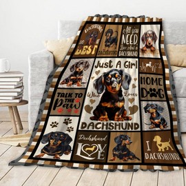 Dachshund Blanket,Just A Girl Who Loves Dachshund Blanket Gifts Super Soft Cozy Decorative Blanket,Dachshund Dog Throw Blanket Dog Lovers Gifts for Women,40"x50"-Throw Size