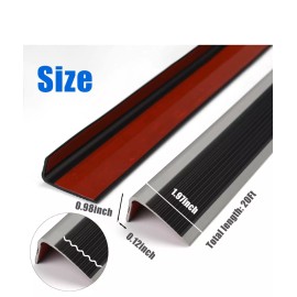 Socein *Socein Vinyl Stair Nosing Stair Edging Self Adhesive Stair Edge Protector, 20ft