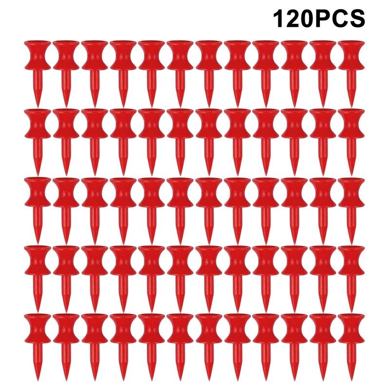 Golf Tees Plastic Driver, 120 Pieces Red Plastic Golf Tees,
