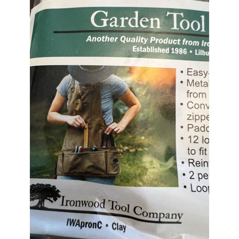 Ironwood Tool Co Garden Tool Apron Waxed Canvas Pockets Shoulder