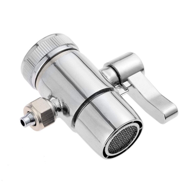 Sliver Faucet Adapter Diverter Valve Counter Top Water Filter 1/4"