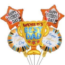 Hjvvr Fathers Day Decoration,5pcs Dad Balloons,18inch Daddy Foil Balloons,Best Dad