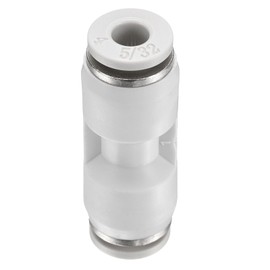 sourcing map Push to Connect Fittings 5/32" OD x 5/32" OD Straight Pneumatic Connector Zinc Alloy Quick Connect Union Two-Way Fittings for Semi Truck Trailers Air Brake System, White