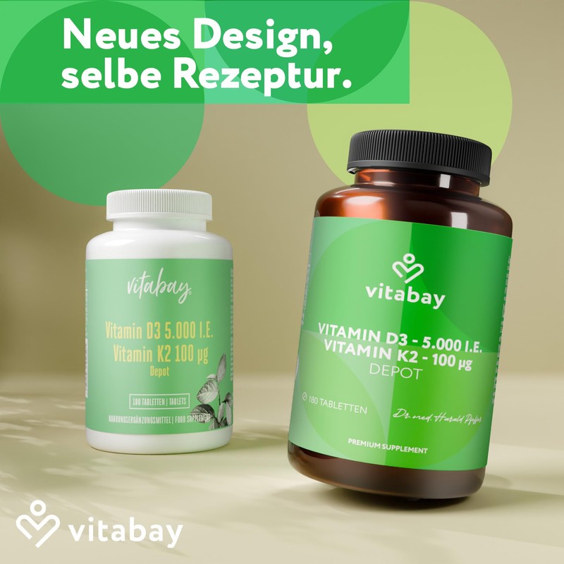 Vitabay Vitamin D3 5000 IU + K2 100 mcg Depot