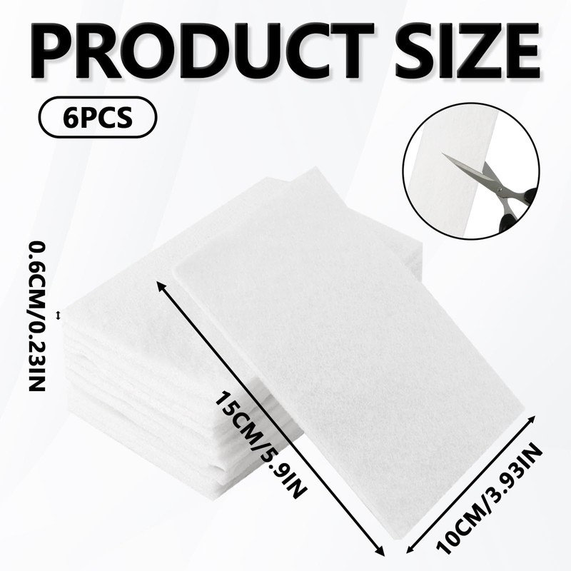 6PCS White Scrub Pads 4x6 Inch - Non Scratch Scouring