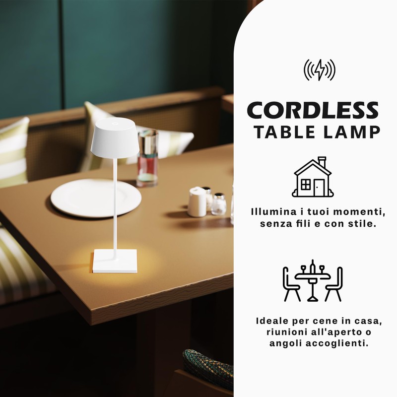 Palmina 842 LED Table Lamp, Dimmable, 4400 mAh LED Table