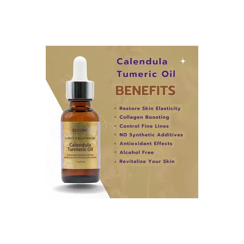 Aceite Orgánico Natural 100 % Puro De Caléndula Y Cúrcuma,