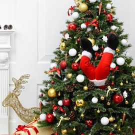 Christmas Elf Leg 1pc Red Santa Fake Legs Christmas Tree Elf Leg Ornament Santa Stuffed Leg Stuck in Tree for Christmas Tree Decorations (Red) Christmas Tree Ornament