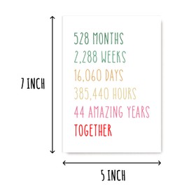 EruditeGifts 44Th Anniversary Card - Funny 44 Years Wedding Anniversary Card - Funny Wedding Anniversary Card - 44Th Anniversary Card For Him Her