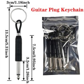 safycaby 4 PCS Marshallkey Holder Guitar Plug Keychain AMP Key Holder for Wall for JCM800 Key Holder Hook Black