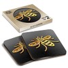2 x Square Coasters - 3D Manchester Bee Logo Cork