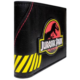 PocketGear Jurassic Adventure Isla Nublar Park T-Rex Emblem Geldbörse Bi-Fold ID & Kartenhalter, Schwarz
