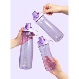 Pogo 32oz Plastic Water Bottle with Chug Lid and Carry Handle, Reusable, BPA Free, Dishwasher Safe, Perfect for Travel, School, Outdoors, and Gym, Lilac