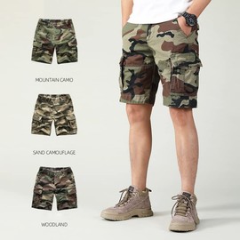 SINAIRSOFT Men's Millitary Shorts,Tactical Camouflage Outdoor Casual Shorts,Multi-Pocket Relaxed Fit Quick Dry Cargo Shorts (as1, Numeric, Numeric_32, Regular, Regular, Woodland-1)