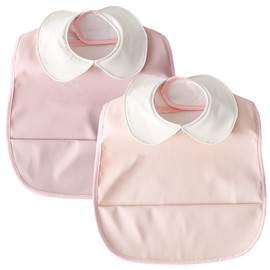 KALAVIKA Feeding Apron with Collar, Waterproof Baby Apron 2-Piece Set, Girls, Boys, Soft, Washable Bib, Sleeveless, with Pockets, Baby, Toddler, Child, Nursery School, Kindergarten Preparation, Baby