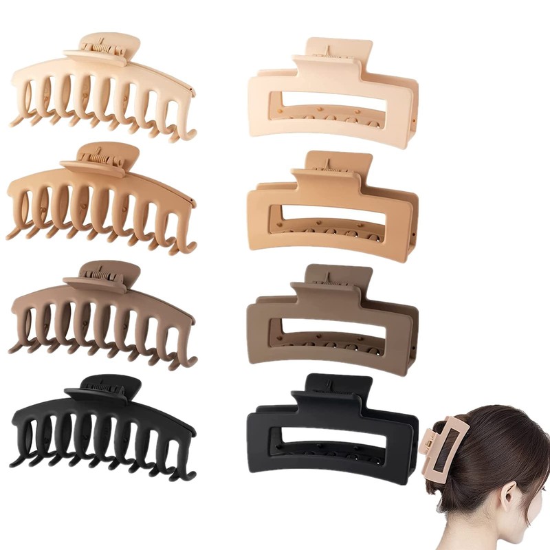 8 Piezas Pinzas para Cabello Rectangulares, Multicolor (Pack 2)