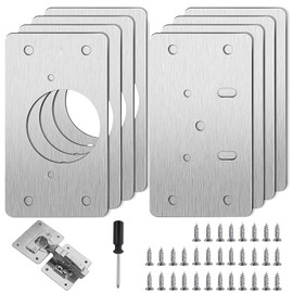 AFAIK Hinge Repair Kit Cabinet Hinge Repair Plate 8 Pieces for Cabinets, Stainless Steel Hinge Repair Kit, 9 x 5 cm, Suitable for Cabinet, Furniture, Drawer, Window