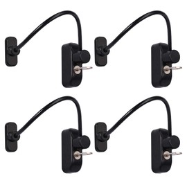 Neoteck Window Restrictor Locks 4PCS Window Door Cable Restrictor Lock Child Baby Safety Security Wire Catch for Home Public and Commercial Applications Black