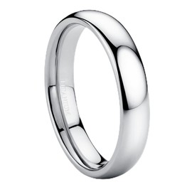 Jstyle 4mm Silver Titanium Wedding Band for Women Men, Comfort Fit Size 9