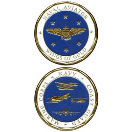 U.S. NAVAL AVIATOR "WINGS OF GOLD" Challenge Coin-Eagle Crest 2265
