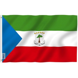 Anley Fly Breeze 3x5 Feet Equatorial Guinea flag - Vivid Color and Fade Proof - Canvas Header and Double Stitched - Equatorial Guinean Flags Polyester with Brass Grommets 3 X 5 Ft