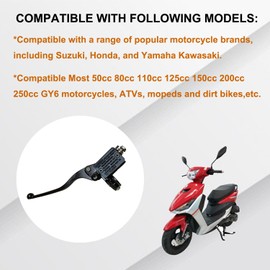 Vanlison 7/8" Universal Left Front Brake Master Cylinder Brake Lever Compatible with Yamaha Suzuki Honda Kawasaki ATV 50cc 80cc 110cc 125cc 150cc 200cc 250cc GY6 Moped Dirt Bike Black