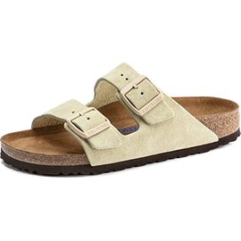 Birkenstock Women's, Arizona Soft Footbed Sandal - Narrow Width Almond