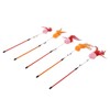 5pcs Funny Cat Stick Ergonomic Interactive Cat Feather Toy with