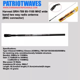 PATRIOTWAVES Harvest SRH-789 Telescoping Antenna BNC-MALE