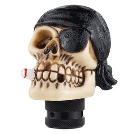 Padaodao Skull Shifter Knob One-Eyed Pirate Gear Lever Stick Shifter Handle fit Most Manual Automatic Trucks SUV Cars, Black