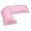 Crazypriceuk V shaped polycotton pillow case cover Light Pink