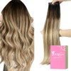 YoungSee #2/6/24 Clip-In Real-Hair Extensions Balayage 40 cm Brown Blonde