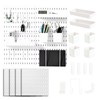 Pegboard Wall Mounted Organizer Storage Set, Includes 4 White Pegboards