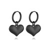 Black Heart Drop Earring for Women,Dangle Huggie Hoop Jewelry for
