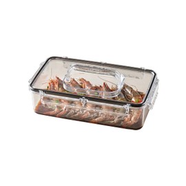 gotman Airtight Food Storage Containers (91.3 oz) | Lid With Handle | Clear | Large container | BPA-Free | Meal Prep | Leak-Proof | Kitchen Fridge Organizer Fruit Boxes | Kimchi Storage Container