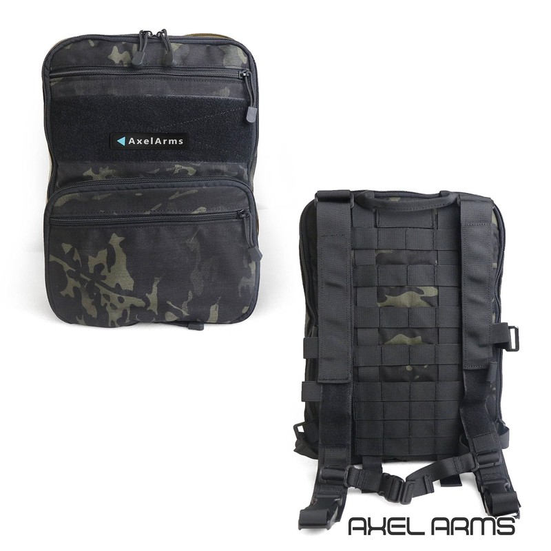 Axel Arms Variable Capacity, Tactical Flat Backpack (Camouflage, Multicam Black),