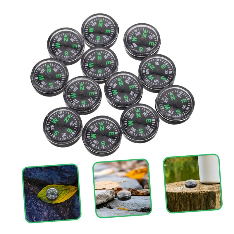 Outanaya 12pcs Compass Lightweight Navigation Tool for Hiking Camping and