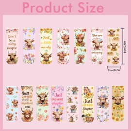 Highland Cow Magnetic Bookmarks: 30 PCS Cute Animal Bookmark Clips, Floral Design Cow Book Marks for Reading, Gifts for Women Girls Cow Lovers, Bookish Supplies for Kids & Adults