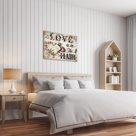 KREATIVE ARTS Love The Hair Wall Art Vintage Hairdresser Tools Paintings Beauty Salon Artwork Premium Gallery Wrapped Canvas Decor Ready to Hang 24x32inch