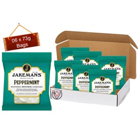 Jakeman Soothing Menthol Lozenges 73g Different Flavours (06 x 73g Bags (Half box), Peppermint)