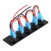 5 Gang Rocker Switch Panel, 12V-24V Boat LED Switch Panel,