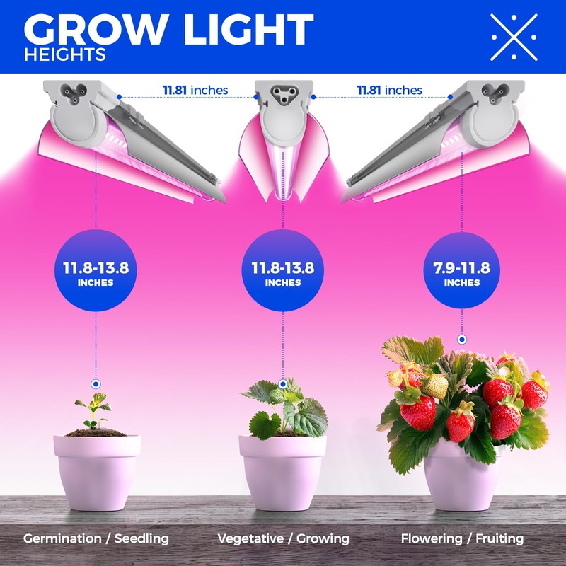 Barrina LED Grow Light, 252W(6 x 42W) 4ft T8, Full