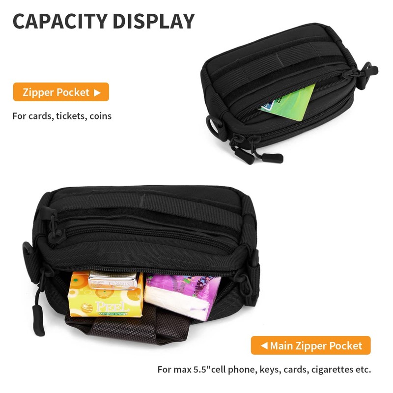 HUNTVP Molle Pouch Tactical Pack Crossbody Messenger Bag Waist Bum