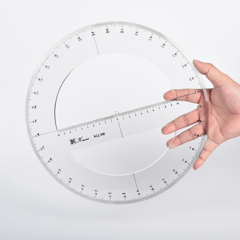 30 CM Full Round Protractor, 360 Degree Plastic Measuring Tools
