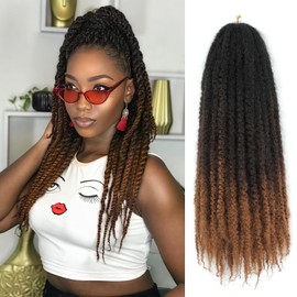 Marley Twist Braiding Hair 24 Inch Marley Twist Hair Ombre Cuban Twist Hair 8 Packs Afro Kinky Curly Twist Crochet Hair Long Marley Hair Extension (24 Inch, 1B/4/30)